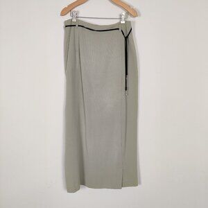 Oasis Women's Midi Skirt Size 14 Gray Lined Y2K Business Casual Minimalist Style